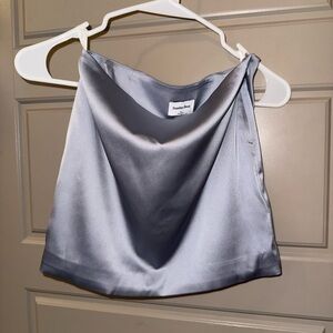 Aritzia Sunday best satin mini skirt light blue